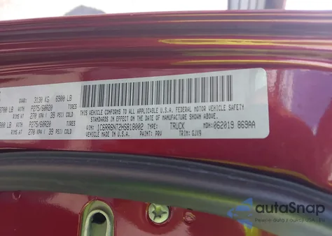 2017 Ram 1500 Laramie 4X2 5'7 Box из США, поврежденный, VIN 1C6RR6NT2HS818002